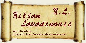 Miljan Lavadinović vizit kartica